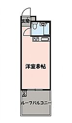 宮崎台フラッツ ワンルームの間取図画像