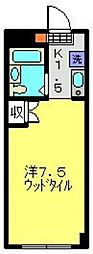 エスポアール日吉 1Kの間取図画像