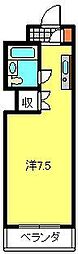 ベルヴュ日吉 ワンルームの間取図画像