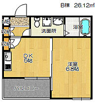 グランカレ　B棟 101 ｜ 大阪府四條畷市南野4丁目（賃貸マンション1DK・1階・26.12㎡） その2