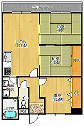 パークメゾン緑ヶ丘1番館 1階3LDKの間取り