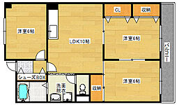 中野セカンドハイツ 3LDKの間取図画像