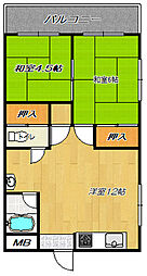 エクセル鴻池 2LDKの間取図画像