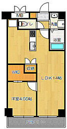 JR片町線(学研都市線) 鴻池新田駅 徒歩2分の賃貸マンション 7階1LDKの間取り