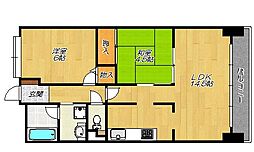 キングマンション鴻池 2LDKの間取図画像