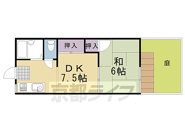 ハイツ永楽 105｜京都府京都市西京区山田弦馳町(賃貸アパート1DK・1階・30.58㎡)の写真 その2