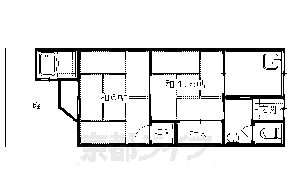 京都府京都市伏見区向島西堤町(賃貸テラスハウス2K・--・32.00㎡)の写真 その2