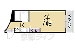阪急京都本線 桂駅 徒歩7分の賃貸マンション 4階1Kの間取り