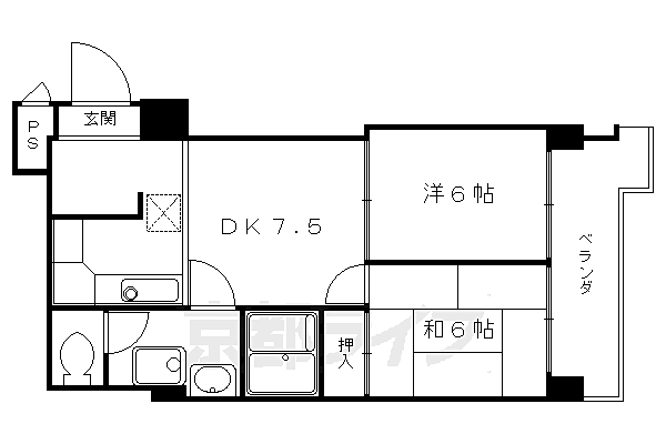 コスモハイツＯＮＯ 301｜京都府京都市南区久世中久世町1丁目(賃貸マンション2DK・3階・41.75㎡)の写真 その2