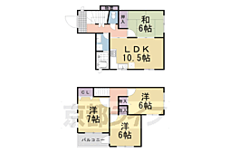 御陵峰ケ堂町貸家 - 4LDKの間取り