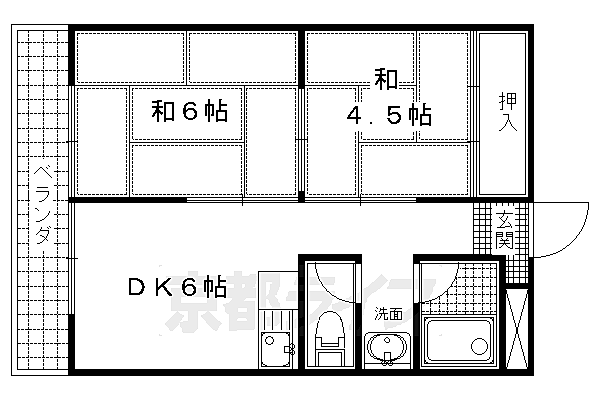 京都府京都市伏見区東奉行町(賃貸マンション2DK・1階・38.69㎡)の写真 その1