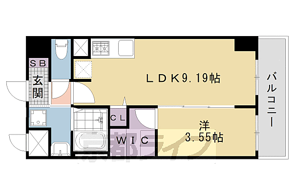 京都府京都市南区吉祥院三ノ宮町(賃貸マンション1LDK・3階・34.54㎡)の写真 その2