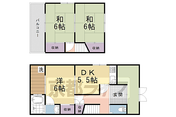 天神1丁目貸家 -｜京都府長岡京市天神1丁目(賃貸一戸建3DK・--・57.34㎡)の写真 その2