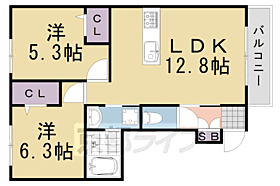 シャーメゾン園部 102 ｜ 京都府南丹市園部町小山西町油縄手（賃貸アパート2LDK・1階・53.29㎡） その2