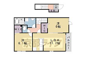 Ｐｏｍｐｏｎｅｌｌａ 201 ｜ 京都府南丹市園部町栄町1号（賃貸アパート2LDK・2階・57.64㎡） その1