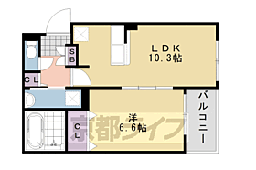 カーサデルソーレII 201 ｜ 京都府亀岡市篠町篠上中筋（賃貸アパート1LDK・2階・41.43㎡） その1