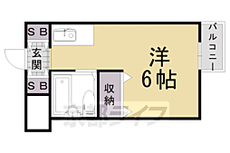 ムーンバット長岡 1階ワンルームの間取り