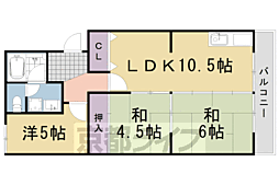 阪急嵐山線 松尾大社駅 徒歩6分の賃貸マンション 2階3LDKの間取り