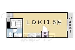 阪急京都本線 桂駅 徒歩20分の賃貸マンション 2階ワンルームの間取り