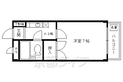 京阪本線 墨染駅 徒歩7分の賃貸マンション 3階1Kの間取り