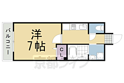 JR山陰本線 園部駅 徒歩15分の賃貸アパート 2階1Kの間取り