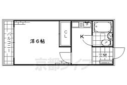 京阪本線 丹波橋駅 徒歩3分の賃貸マンション 4階1Kの間取り