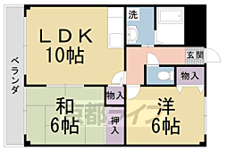 カサベルデ 3階2LDKの間取り
