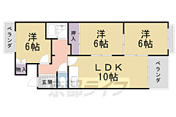 スカイロードとのしろ 2階3LDKの間取り