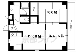 ウエストヒルズ 4階2LDKの間取り