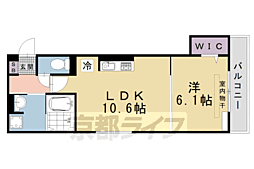 阪急京都本線 桂駅 徒歩17分の賃貸アパート 2階1LDKの間取り