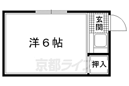 近鉄京都線 向島駅 徒歩6分の賃貸アパート 1階1Kの間取り