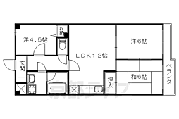 京都地下鉄東西線 石田駅 徒歩5分の賃貸マンション 3階3LDKの間取り