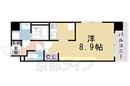 近鉄京都線 東寺駅 徒歩9分の賃貸マンション 4階1Kの間取り