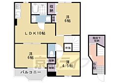 JR山陰本線 園部駅 徒歩19分の賃貸アパート 2階3LDKの間取り
