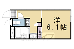 レオパレスＲＯＹＡＬＣＯＵＲＴ 1階1Kの間取り