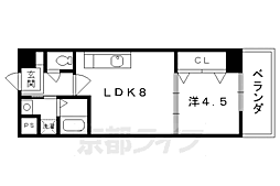 近鉄京都線 竹田駅 徒歩8分の賃貸マンション 3階1LDKの間取り