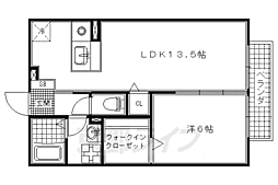 京阪宇治線 観月橋駅 徒歩13分の賃貸アパート 2階1LDKの間取り