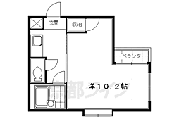 京阪本線 丹波橋駅 徒歩3分の賃貸マンション 2階1Kの間取り