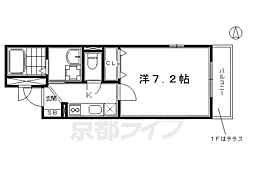 近鉄京都線 上鳥羽口駅 徒歩10分の賃貸マンション 3階1Kの間取り