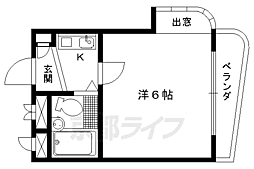 ルネサンス 2階1Kの間取り