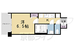 京都市営烏丸線 十条駅 徒歩3分の賃貸マンション 3階1Kの間取り