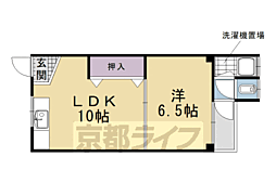 京阪本線 伏見桃山駅 徒歩21分の賃貸マンション 2階1LDKの間取り