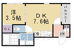 近鉄京都線 伏見駅 徒歩8分の賃貸アパート 1階1DKの間取り