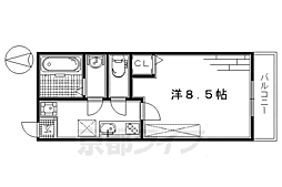 京阪本線 中書島駅 徒歩3分の賃貸マンション 2階1Kの間取り