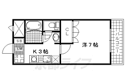 京阪宇治線 観月橋駅 徒歩7分の賃貸マンション 1階1Kの間取り