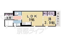 近鉄京都線 伏見駅 徒歩7分の賃貸アパート 2階1LDKの間取り