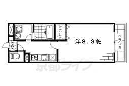 京阪本線 龍谷大前深草駅 徒歩5分の賃貸アパート 2階1Kの間取り