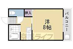 阪急京都本線 桂駅 徒歩1分の賃貸マンション 3階1Kの間取り