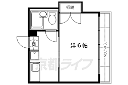 京阪本線 丹波橋駅 徒歩6分の賃貸マンション 3階1Kの間取り