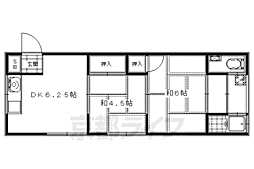 栄和荘 1階2DKの間取り